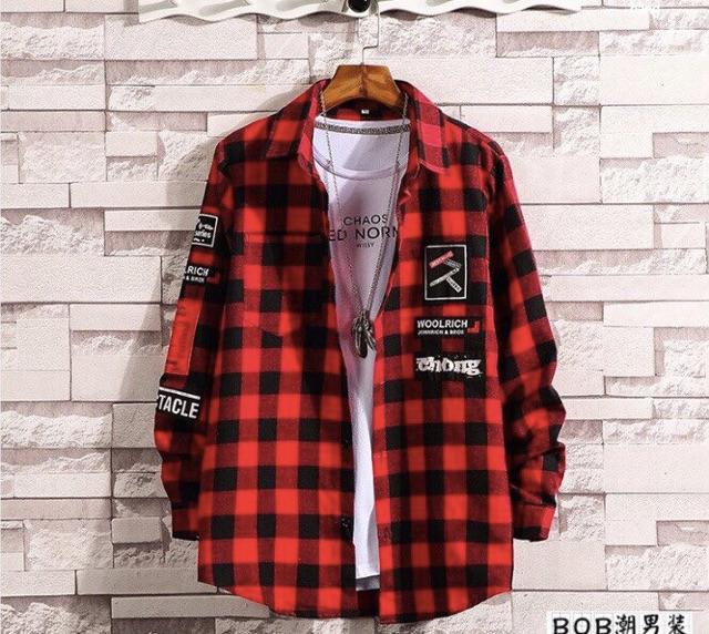 Áo sơ mi caro flannel form rộng