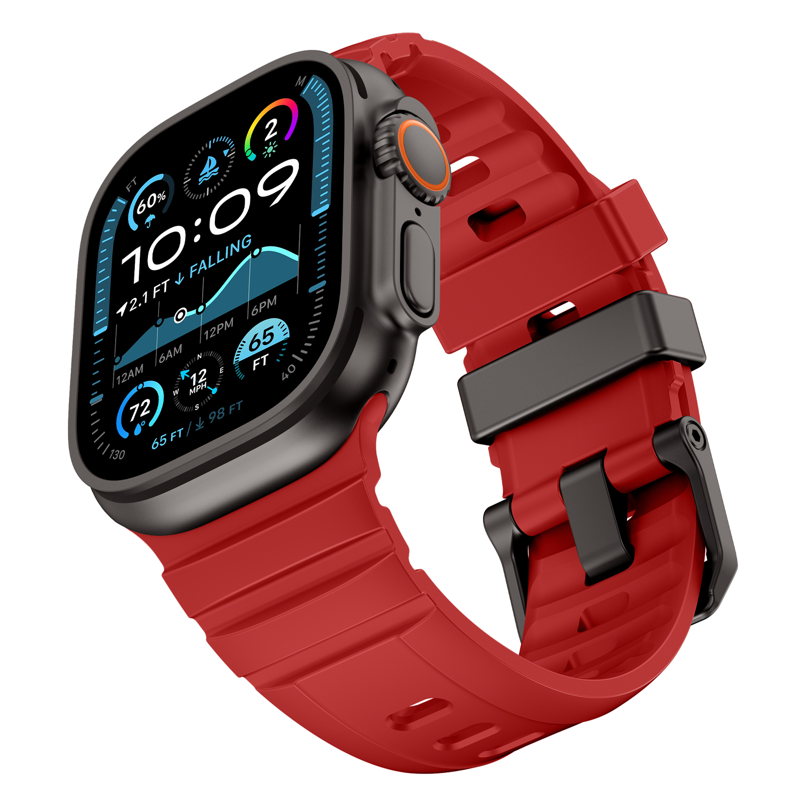 Dây Silicone Tactix cho Apple Watch Ultra 1/2/3 & Apple Watch Series 4/5/6/7/8/9/SE/10/11 Size 44/45/46/49mm - Hàng Chính Hãng