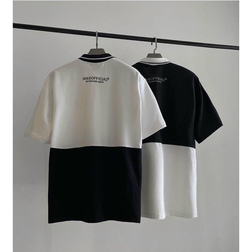 Áo Thun Polo WNS Basic Đen Trắng Unisex Nam Nữ Chữ Thêu