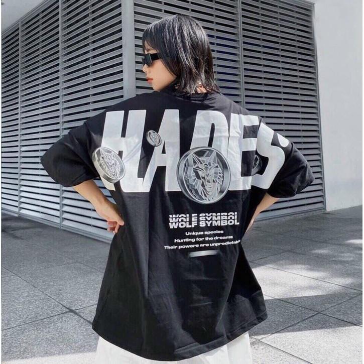 Áo thun nam nữ Hades unisex tay lỡ cổ tròn cotton trắng đen basic phom rộng oversize local brand