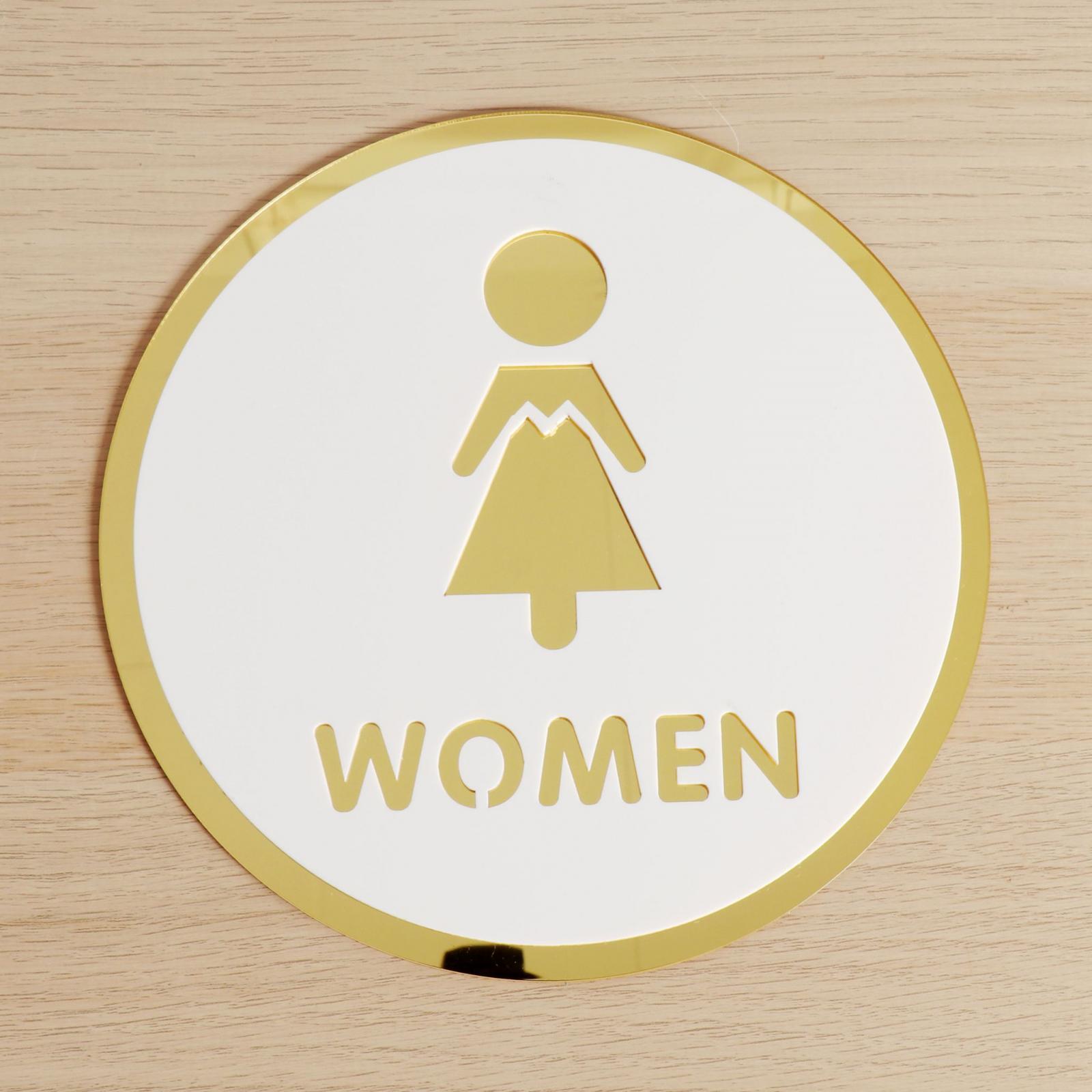 Toilet Sign Bathroom Signage Acrylic Bathroom Sign for Store Office Business