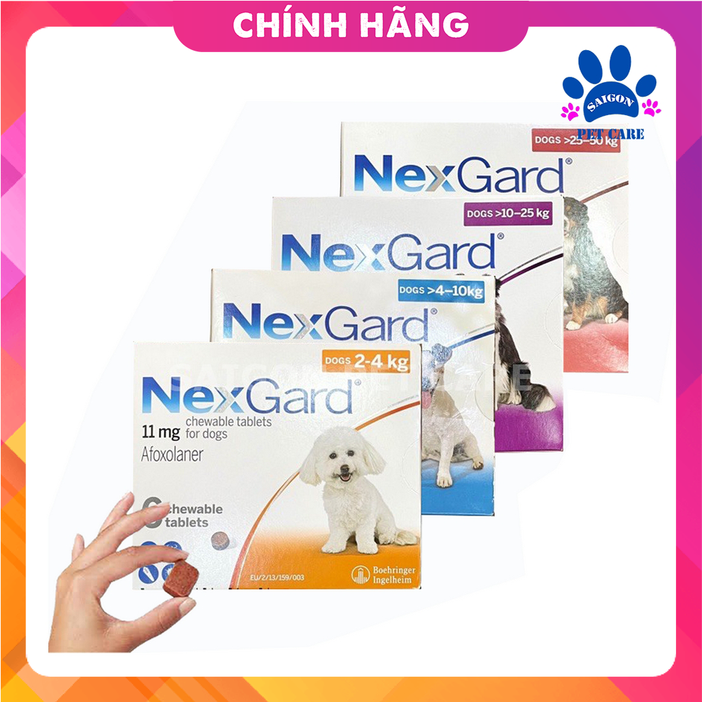 Viên nhai Nexgard trị ve rận, bọ chét cho chó (1 viên) - 25-50kg