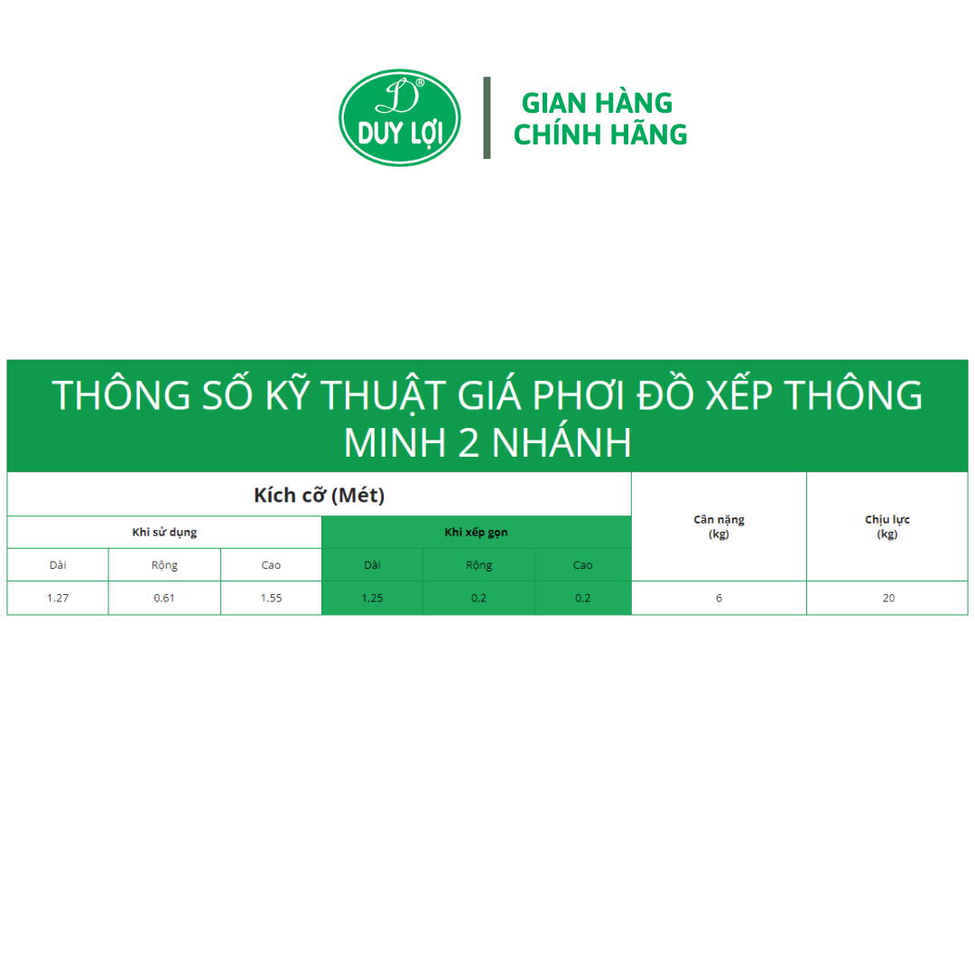 GIÁ PHƠI ĐỒ XẾP 2 NHÁNH INOX DUY LỢI (QUÀ TẶNG 10 MÓC ÁO KÉP NHỰA CAO CẤP DUY LỢI)