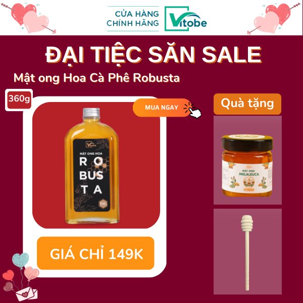 Mật Ong Hoa Robusta Vitobe - 100% Nguyên Chất & Hữu Cơ