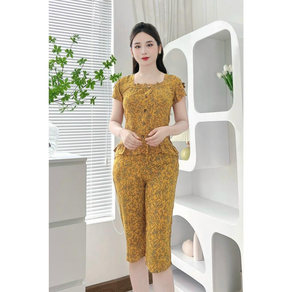 Bộ mặc nhà lanh nhung dang ngố quần dài qua dối-bộ lanh mặc nhà nữ