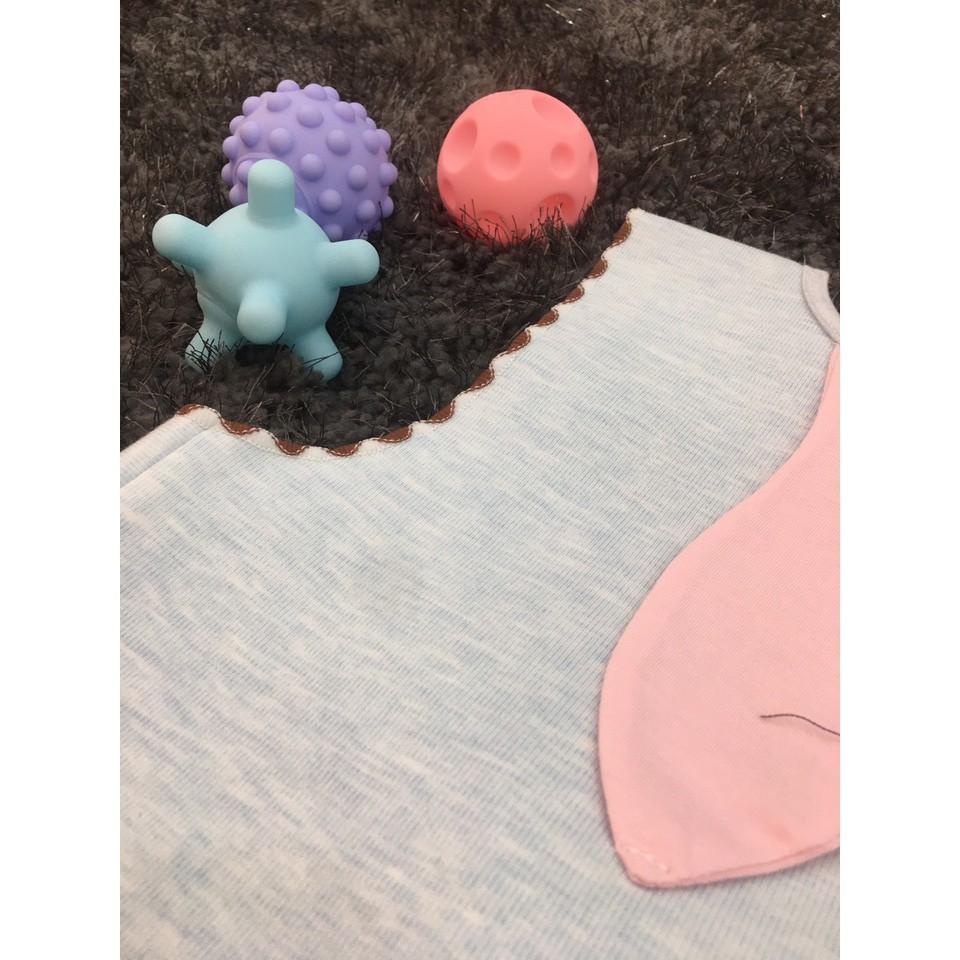 Yếm ăn chống nước cổ áo kiểu nam, nữ , chất liệu cotton 100% , thương hiệu Aiueo Nhật Bản