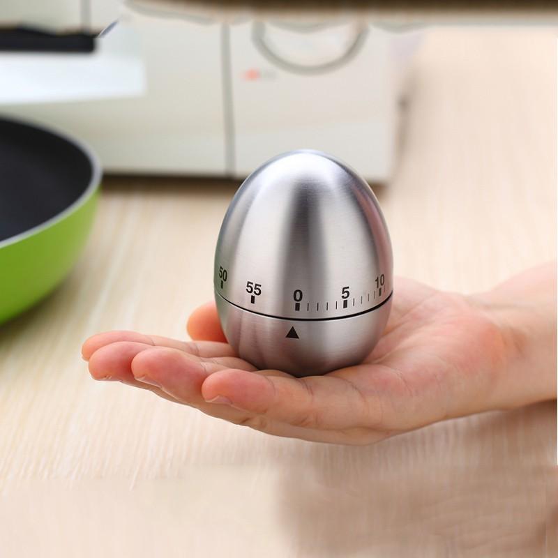 Chuông hẹn giờ nhà bếp hình quả trứng, vỏ inox