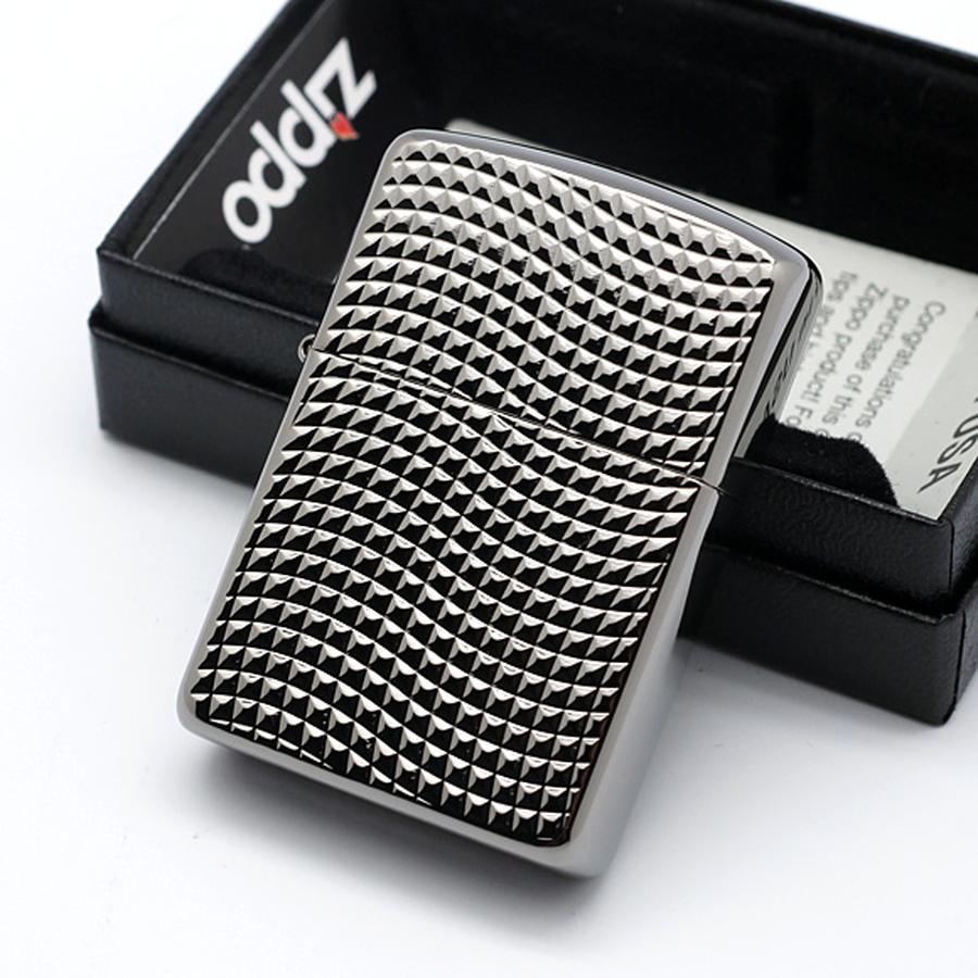 Bật Lửa Zippo Cross Wave Ridge Armor High Polish Black Chrome 28544