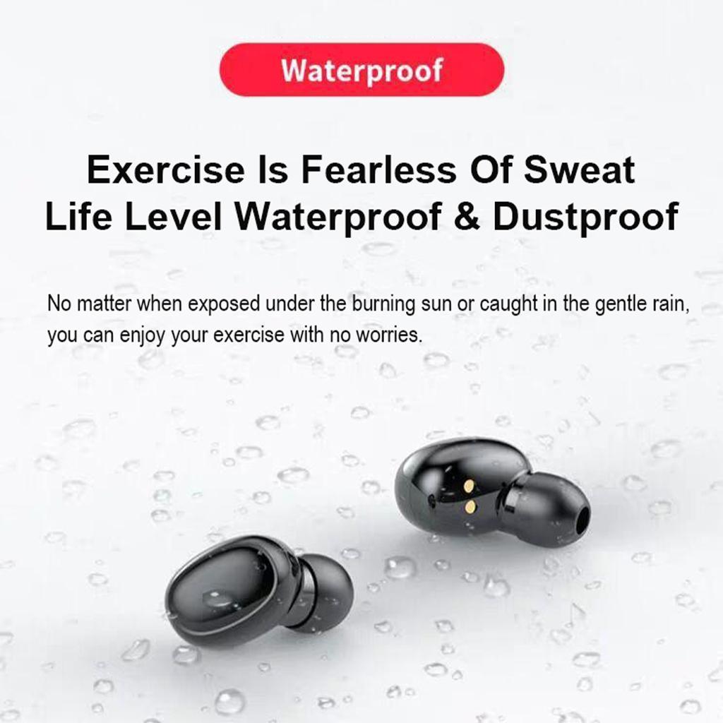 Waterproof Bluetooth 5.0 Headset Wireless Earphones Stereo Earbuds White
