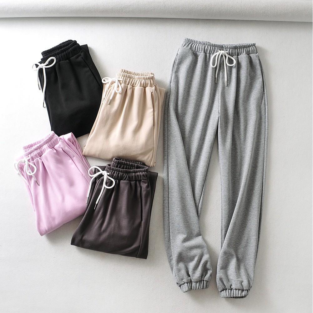 Quần Jogger Hisexy Nữ Dài Ống Rộng Có Bo Simple Ulzzang