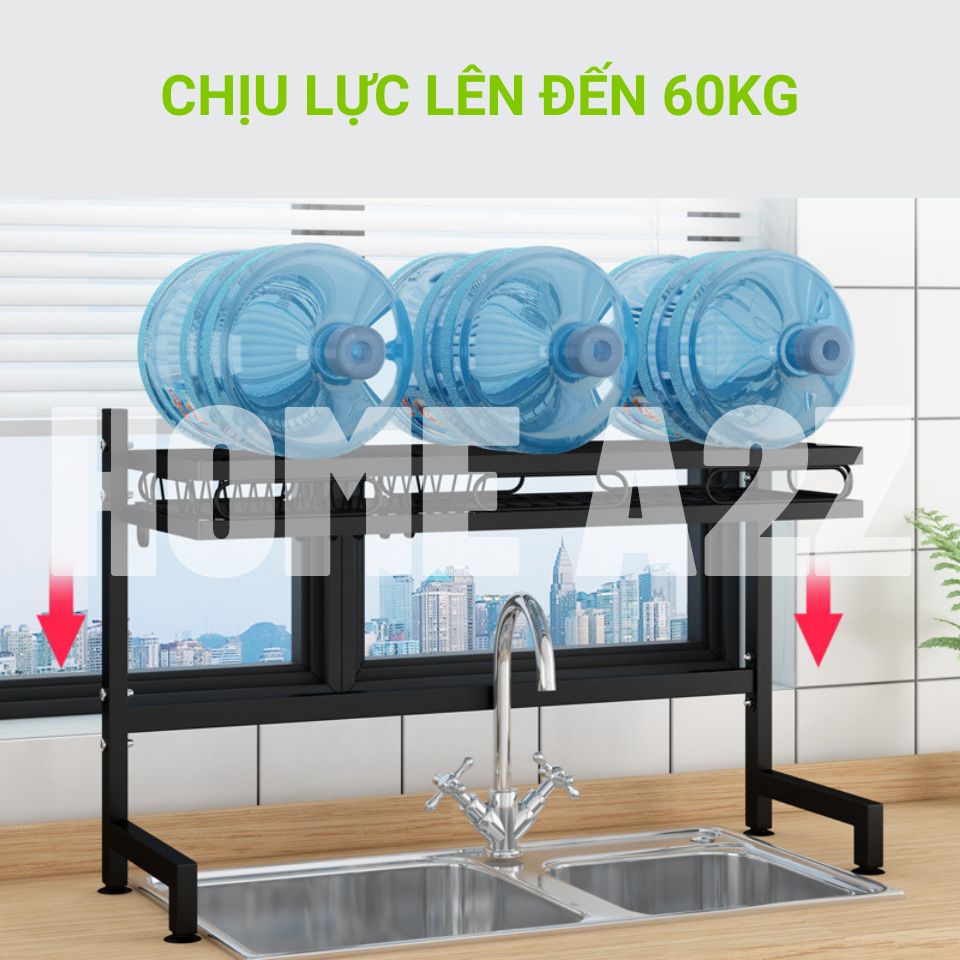 Kệ Chén Bát Nhà Bếp Đa Năng Cao Cấp Đầy Đủ Phụ Kiện, Kệ Úp Chén Bát Thép Carbon Chống Gỉ Sét