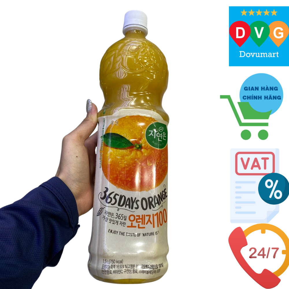 Nước Cam Tự Nhiên Woongjin Hàn Quốc Chai 1.5L / 웅진) 자연은 오렌지 1.5L