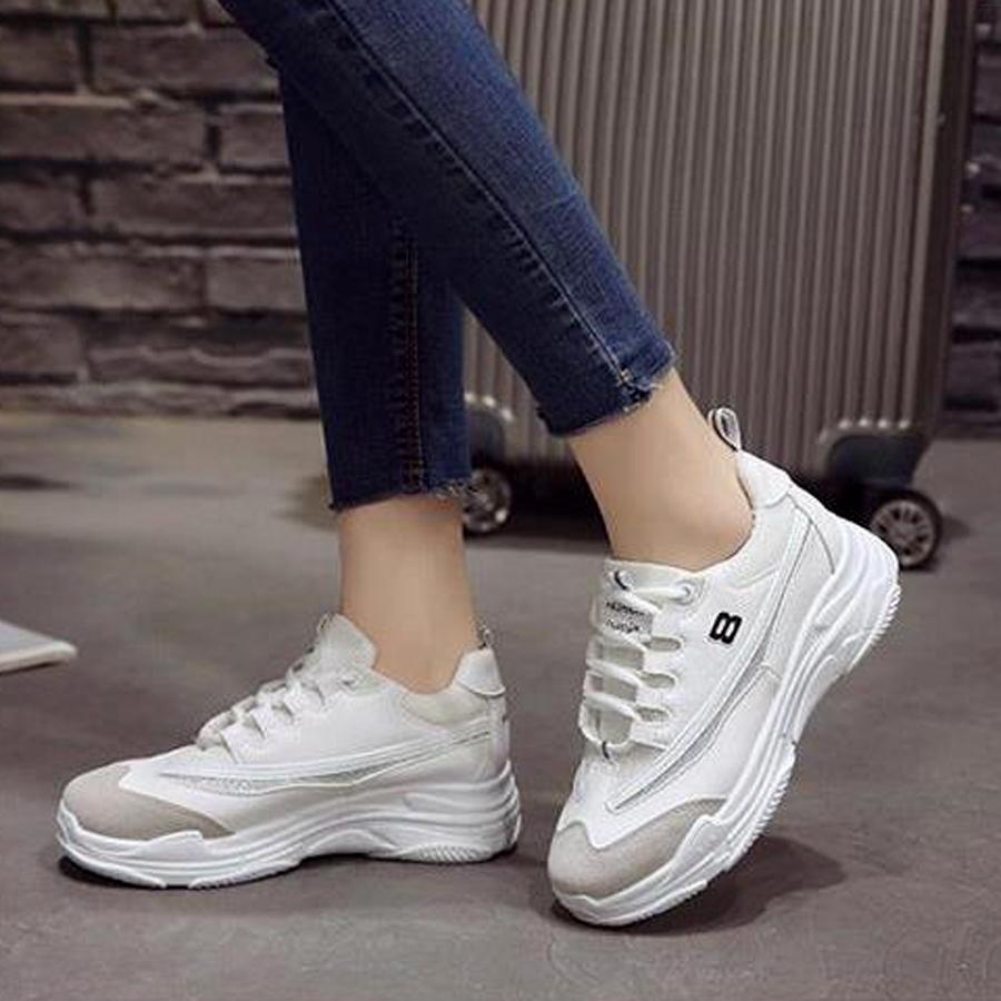 Giày sneaker nữ số 8 kim tuyến xinh xắn