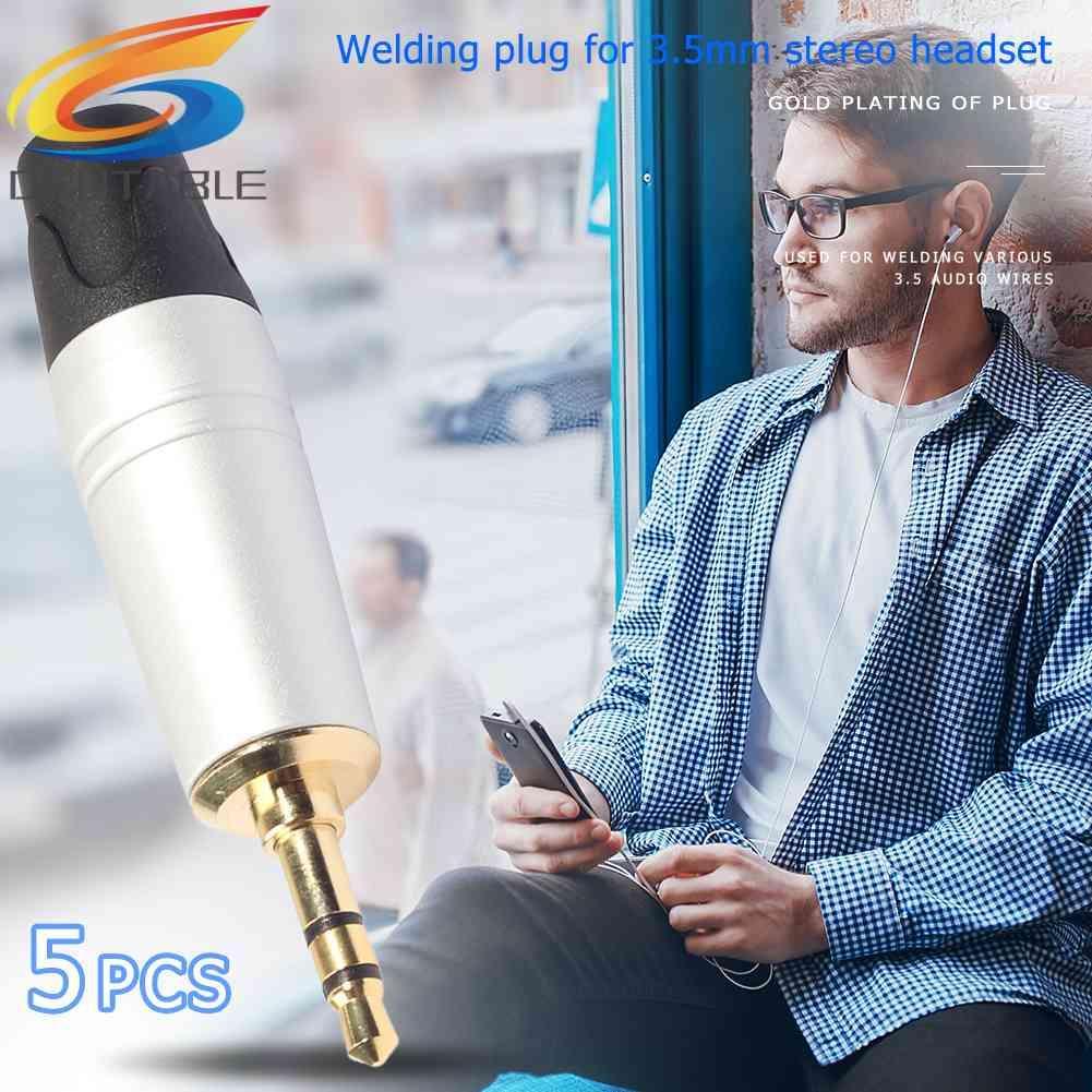 Set 5 Jack Cắm 3 Cực Mạ Vàng 3.5mm Chuyên Dụng Sửa Chữa Tai Nghe