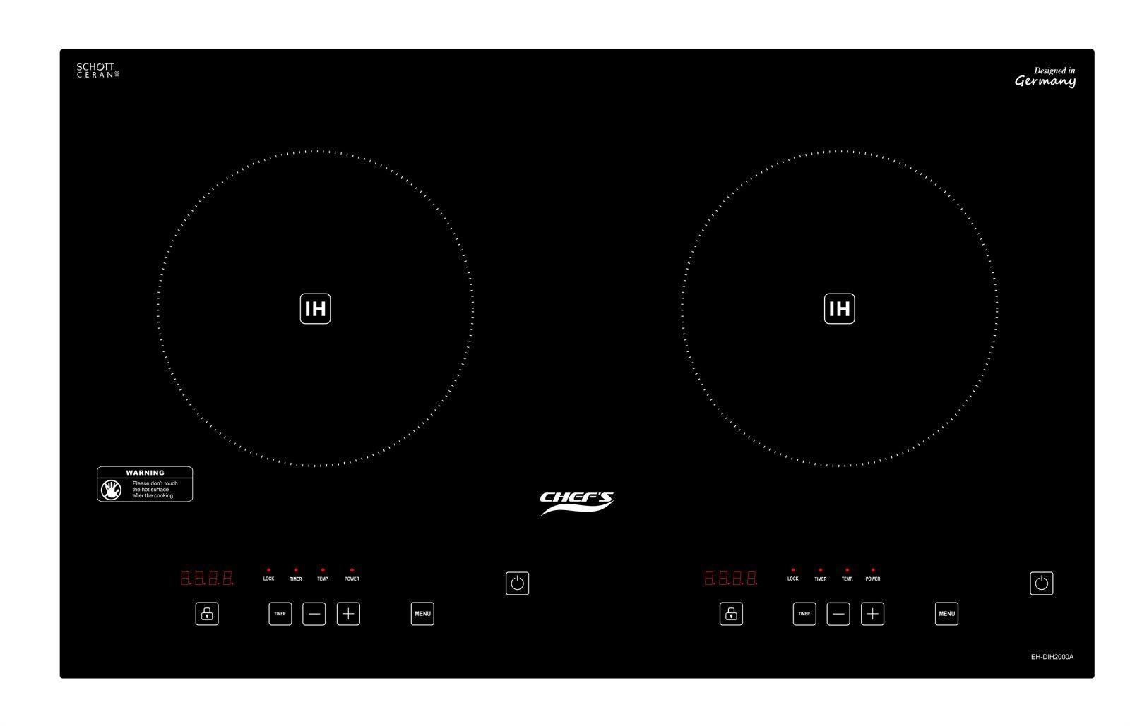 Bếp từ đôi Chef's EH-DIH2000A 3400W - Hàng Chính Hãng