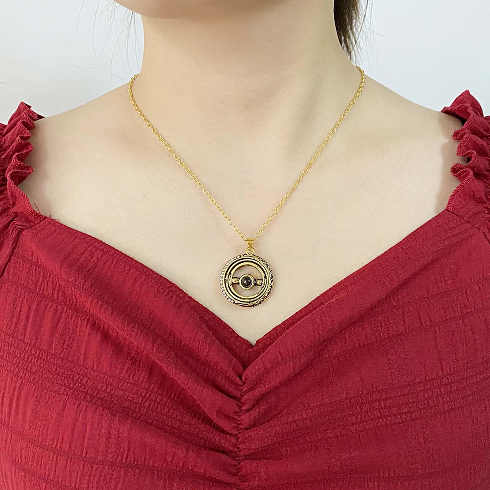 Projection Necklace Adjustable Chain Jewelry for Valentines Anniversary Gift