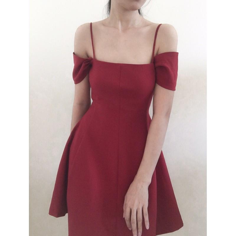 Đầm xoè bẹt vai cách điệu Siêu XINH SHOP CHỤP