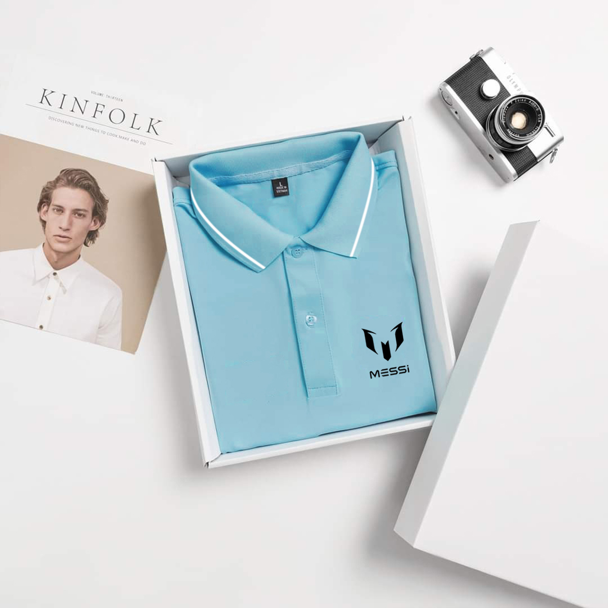 Áo polo Messi M10 vải poly cá sấu thoáng mát thoải mái - Áo thun có cổ in logo M10, áo di chuyển cổ trụ Gokis shop