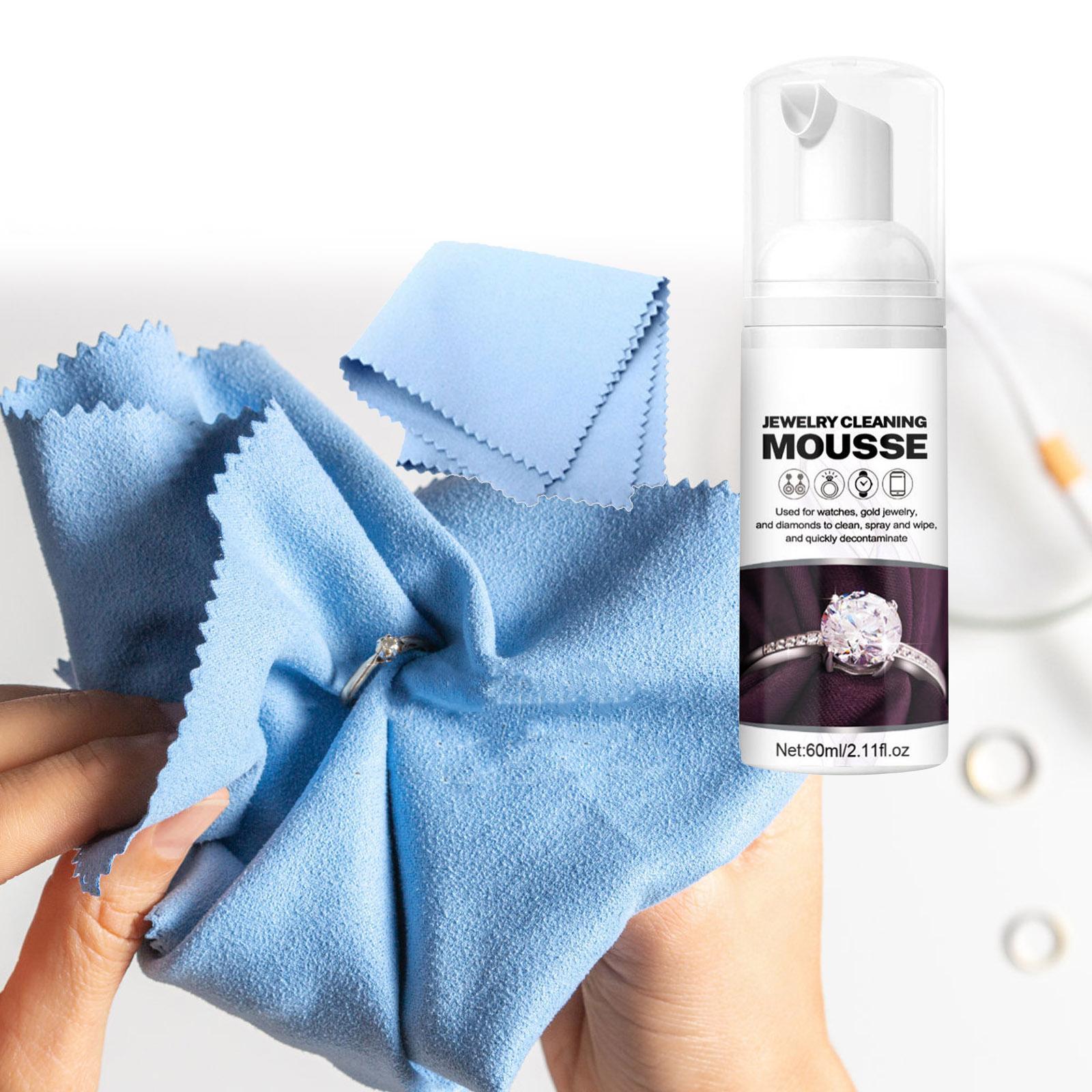 Jewelry Cleaner Solution W/Cloth Restores Removing Polishing Foaming Jewelry Cleaning for Home Watch Bracelet Jewelry Accessories
