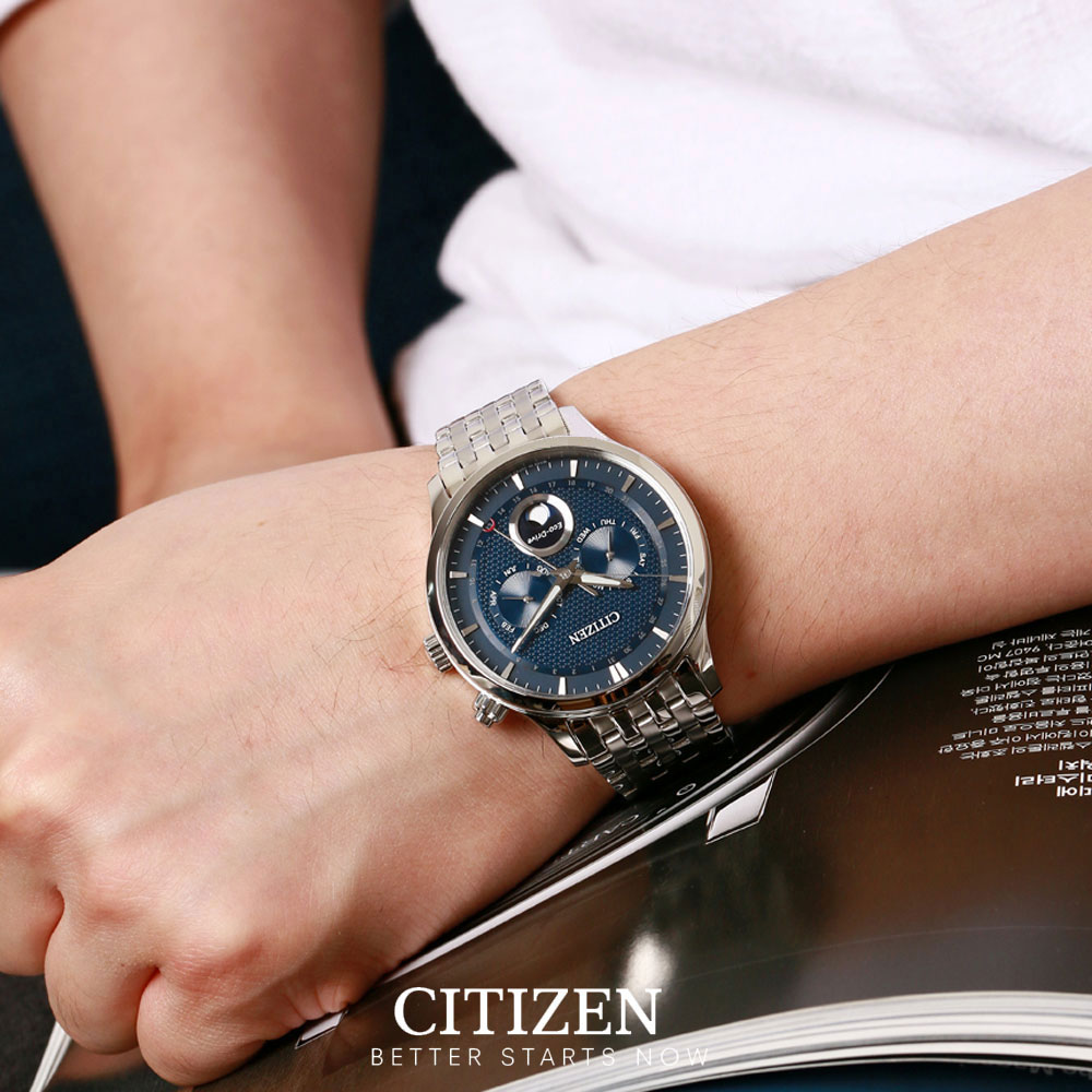 Đồng Hồ Nam Citizen Dây Thép Không Gỉ AP1050-56L - Mặt Xanh