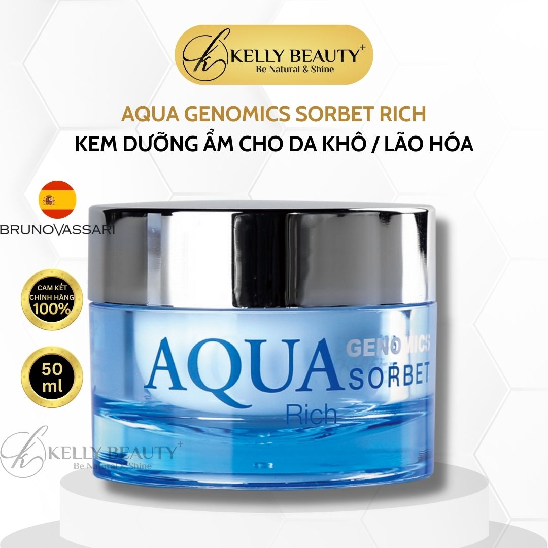 Kem Dưỡng Ẩm Cho Da Khô Aqua Genomics Sorbet Rich - Bruno Vassari | Kelly Beauty