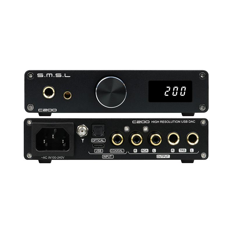 SMSL C200 ES9038Q2M DAC Bộ khuếch đại tai nghe OPA1612A * 4 TRS Cân bằng 4,4mm Đầu ra 6,35mm Bluetooth 5.0 DSD512 32Bit 768KHZ cho PS4 PS5