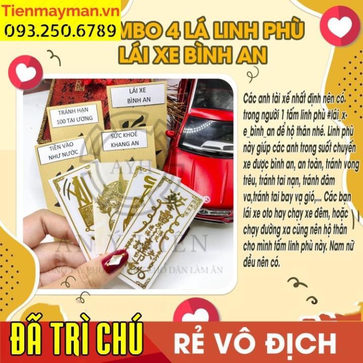 Combo 4 miếng dán điện thoại PHÙ LÁI XE BÌNH AN - SỨC KHỎE - TRÁNH TAI ƯƠNG - T.IỀN VÔ NHƯ NƯỚC