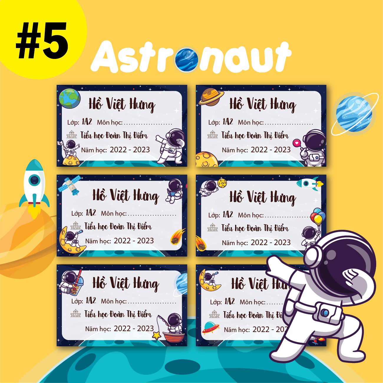 SET 36 NHÃN VỞ IN TÊN & THÔNG TIN THEO YÊU CẦU - Sỉ inbox