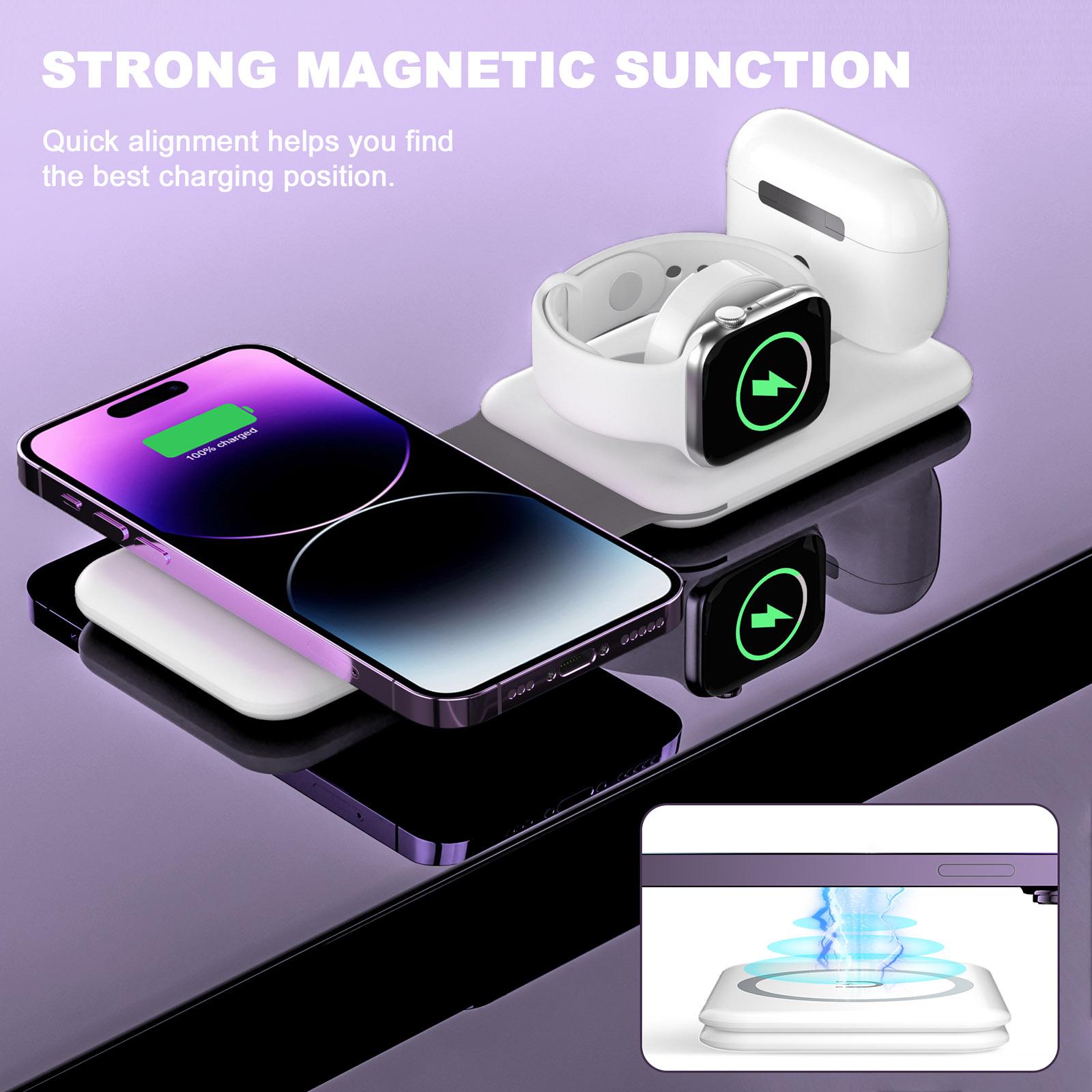 3 trong 1 cho iPhone 14 Pro Max/13/12Pro/11/xs/Fast Wirelet không dây sạc nhanh cho Apple Watch 8/7 cho AirPods 3 Pro
