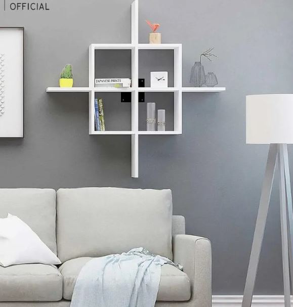 Kệ Gỗ Trang Trí Treo Tường Phá Cách Juno Sofa CTKT505 KT 79x79x19.6cm