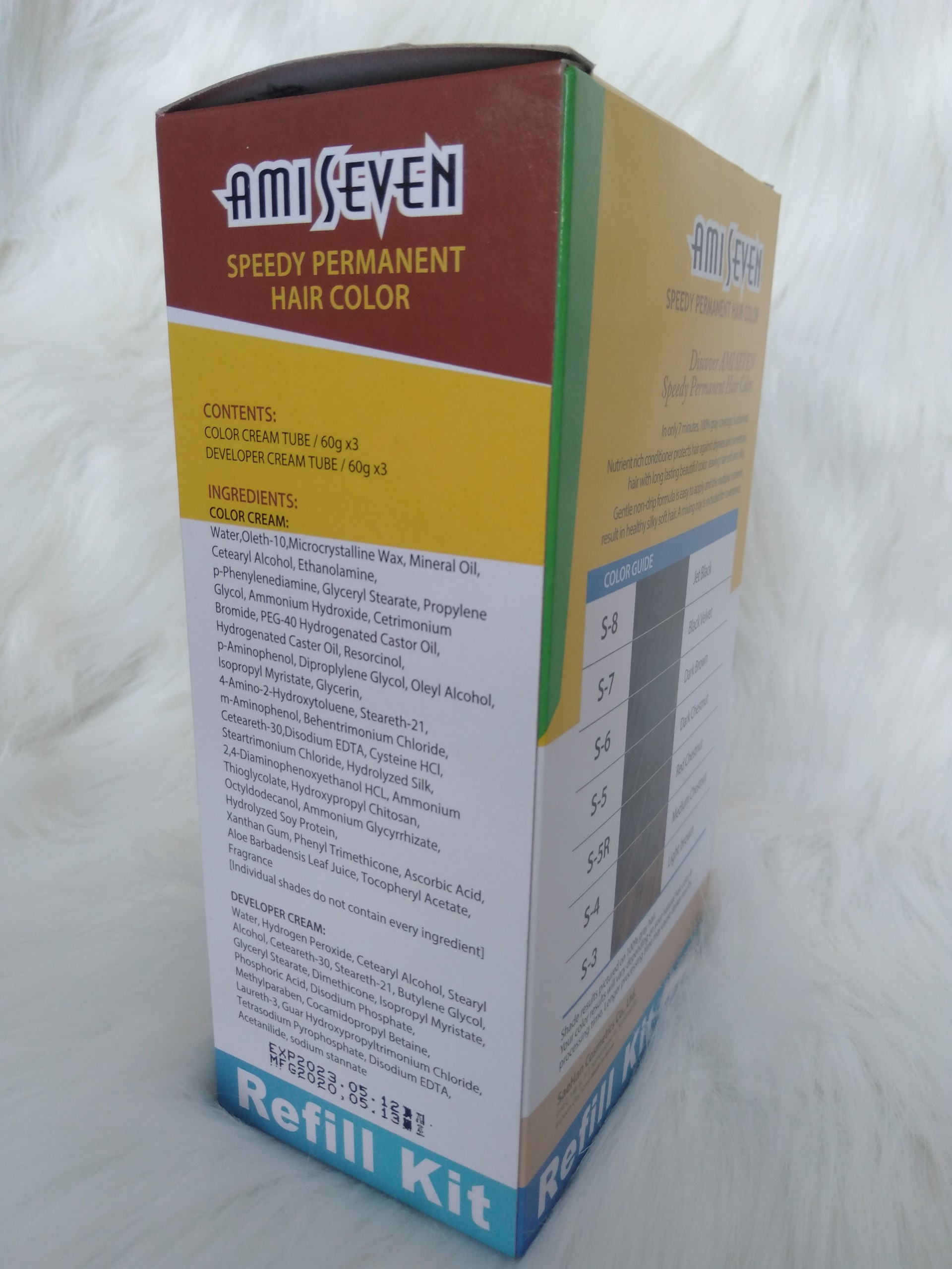 Nhuộm phủ bạc dược thảo SIÊU TiẾT KiỆM Ami Seven (180g/180g) Nhanh 7 phút - S3 - NÂU SÁNG