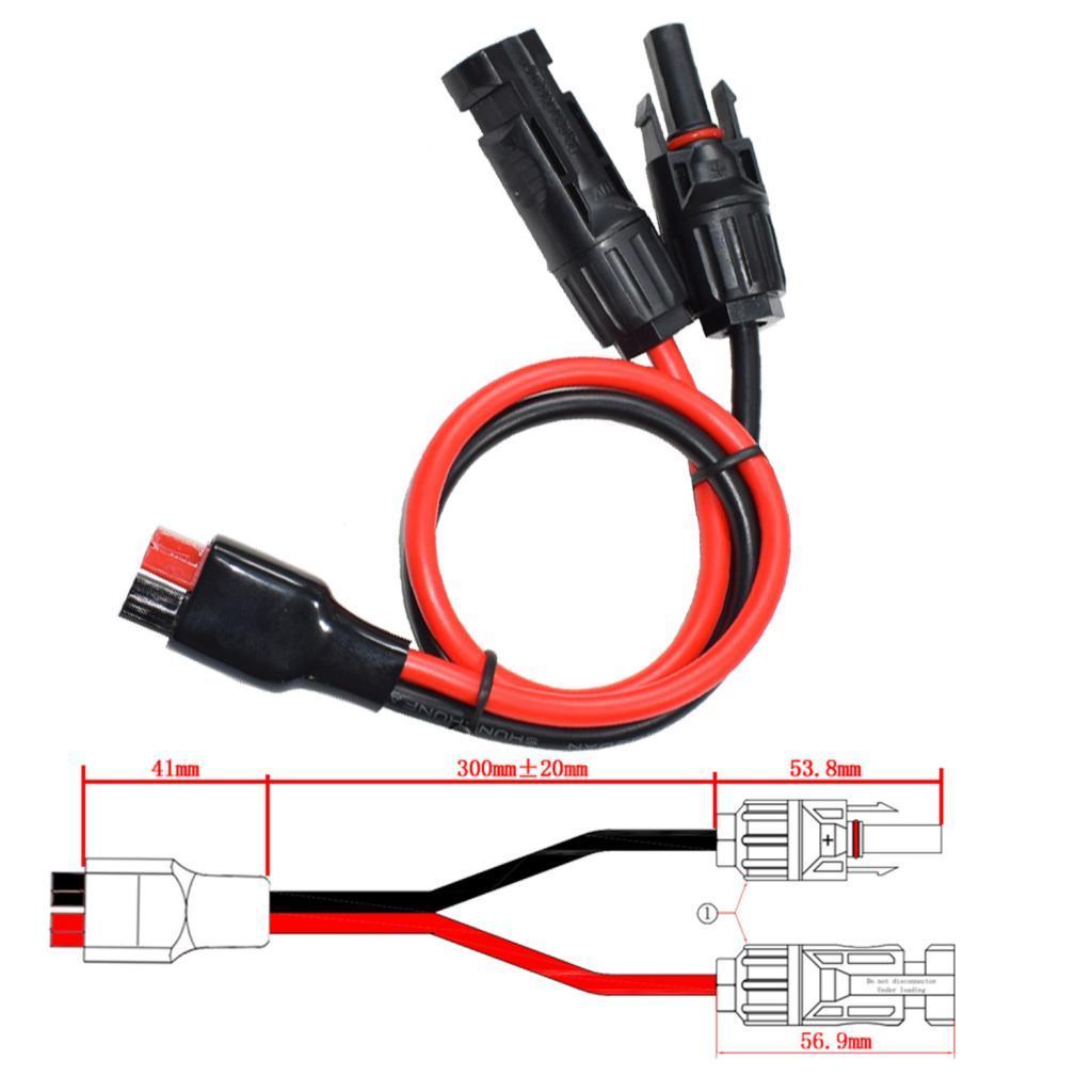 Solar Panel Extension Cable Wire Connector 10 AWG 45A