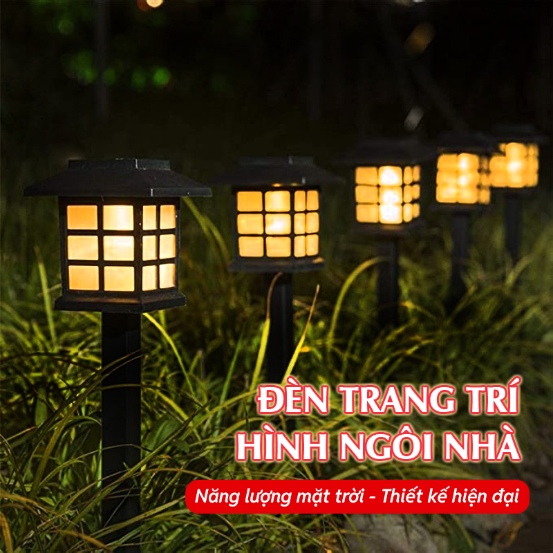 Đèn trang trí năng lượng mặt trời Hình ngôi nhà, tích kiệm điện, bóng siêu sáng, chống thấm nước - DA3135