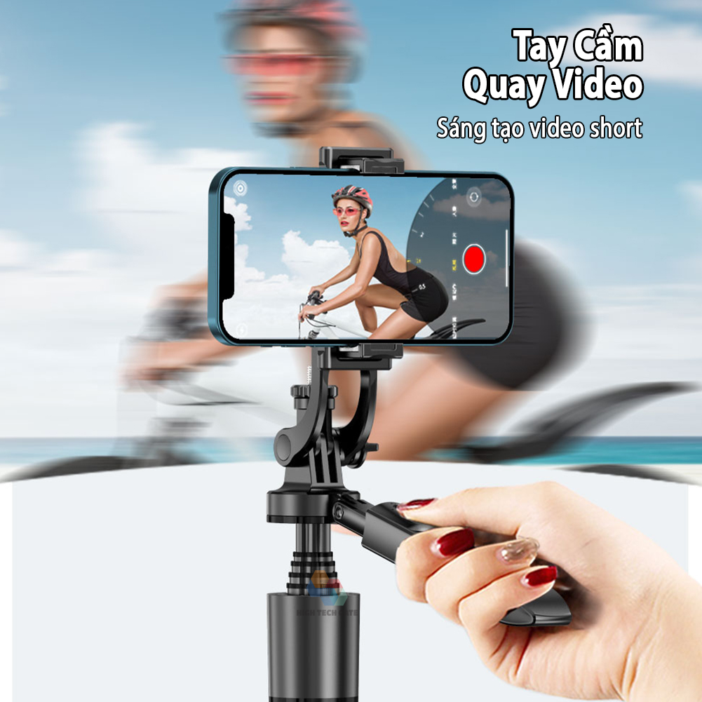 Gậy Chụp Hình HIGH TECH GATE LONG16 Có Tay Quay Video Xoay 360º Quay Chụp Selfie Toàn Cảnh, Mở Rộng Dài 155cm, Thu Gọn Cầm Tay Du Lịch 33cm, Hỗ Trợ Livestream, Quay Tiktok, Chụp Ảnh Tự Sướng, Tích Hợp Điều Khiển Bluetooth Cầm Tay, Hàng Chính Hãng 