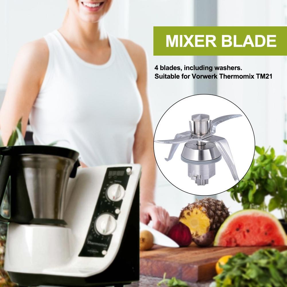 Đồng Hồ Nam Dây Thép Không Gỉ Máy Ép Thay Thế Lưỡi Dao 4 Cho Vorwerk Thermomix TM21 Dụng Cụ Nhà Bếp Trái Cây Thịt Pha Máy Phụ Kiện