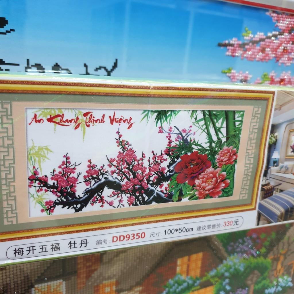 Tranh Đính Đá AN KHANG THỊNH VƯỢNG . Kích Thước: 1m x 50cm