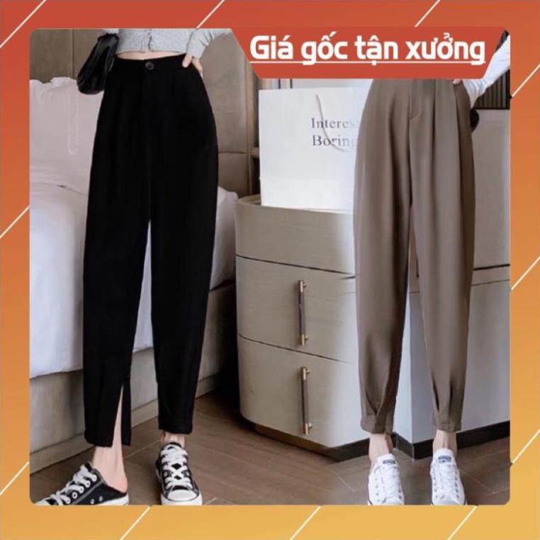 Quần Baggy , Quần Baggy Nữ Bo Gấu Kéo Khoá, Tôn Dáng, Siêu Xinh