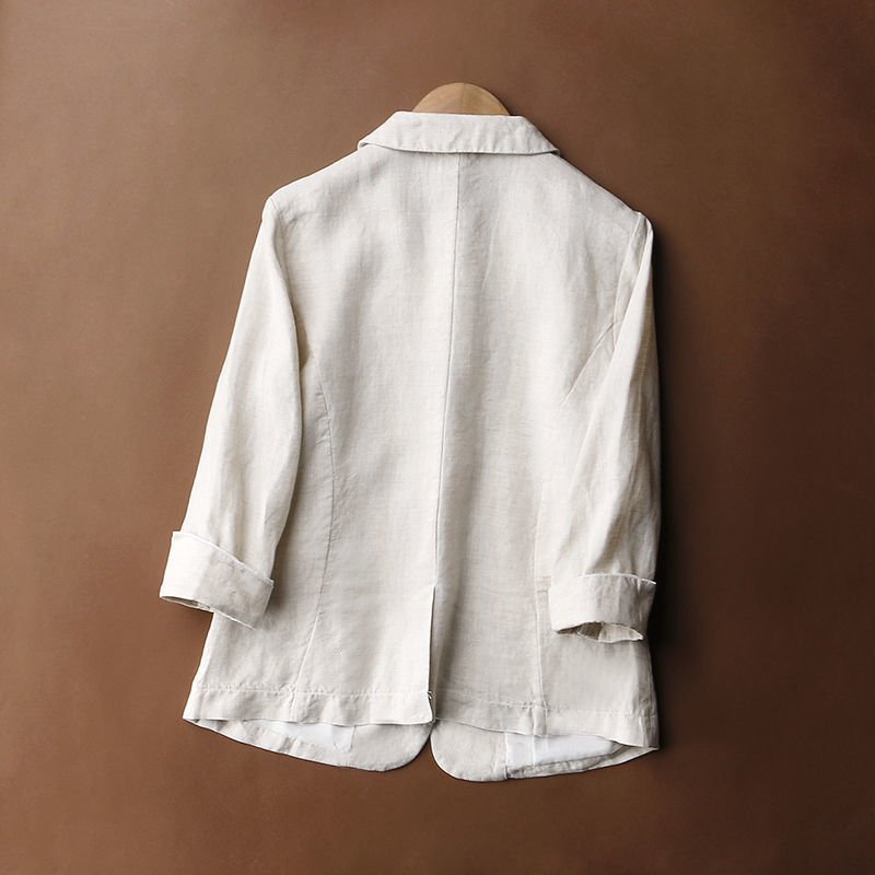 Áo Vest blazer nữ dáng lửng tay lỡ trẻ trung, chất vải Linen mềm mát, thích hợp Hè, Thu Bz11