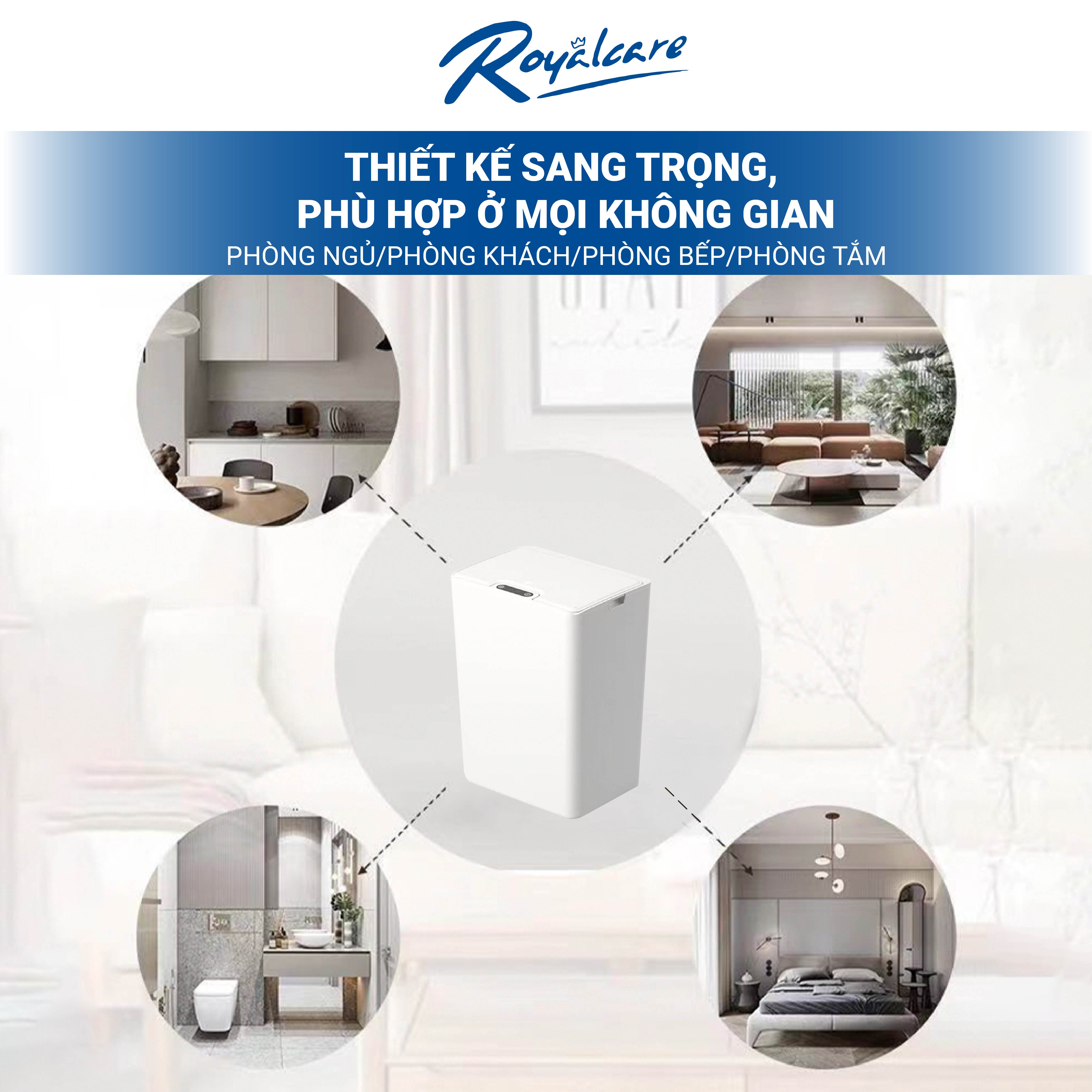 Thùng rác thông minh cảm ứng tự động Royal Care FH-2 chống nước, phong cách Hàn Quốc