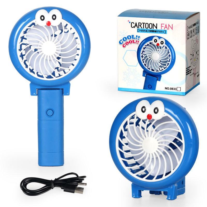 Quạt mini sạc điện 3 tốc độ gió siêu mát hình Doremon dễ thương cho bé - Quạt mini cầm tay gấp gọn tiện lợi - Yumeshop94