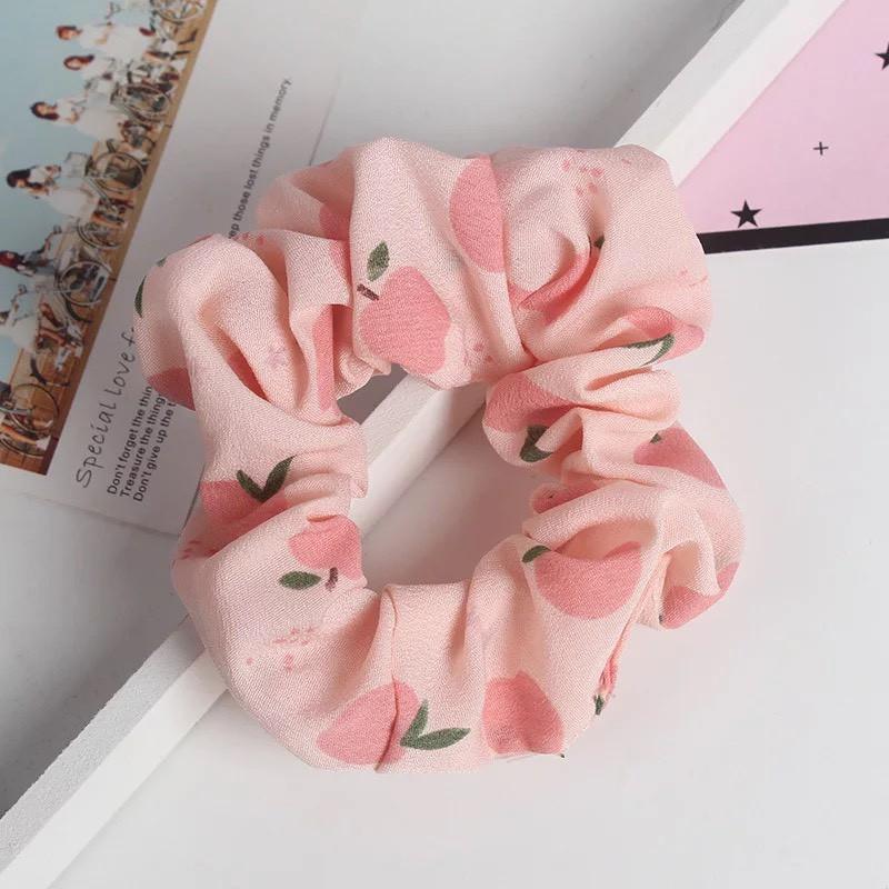 Dây cột tóc scrunchies dât buộc tóc vải họa tiết trái cây SC13