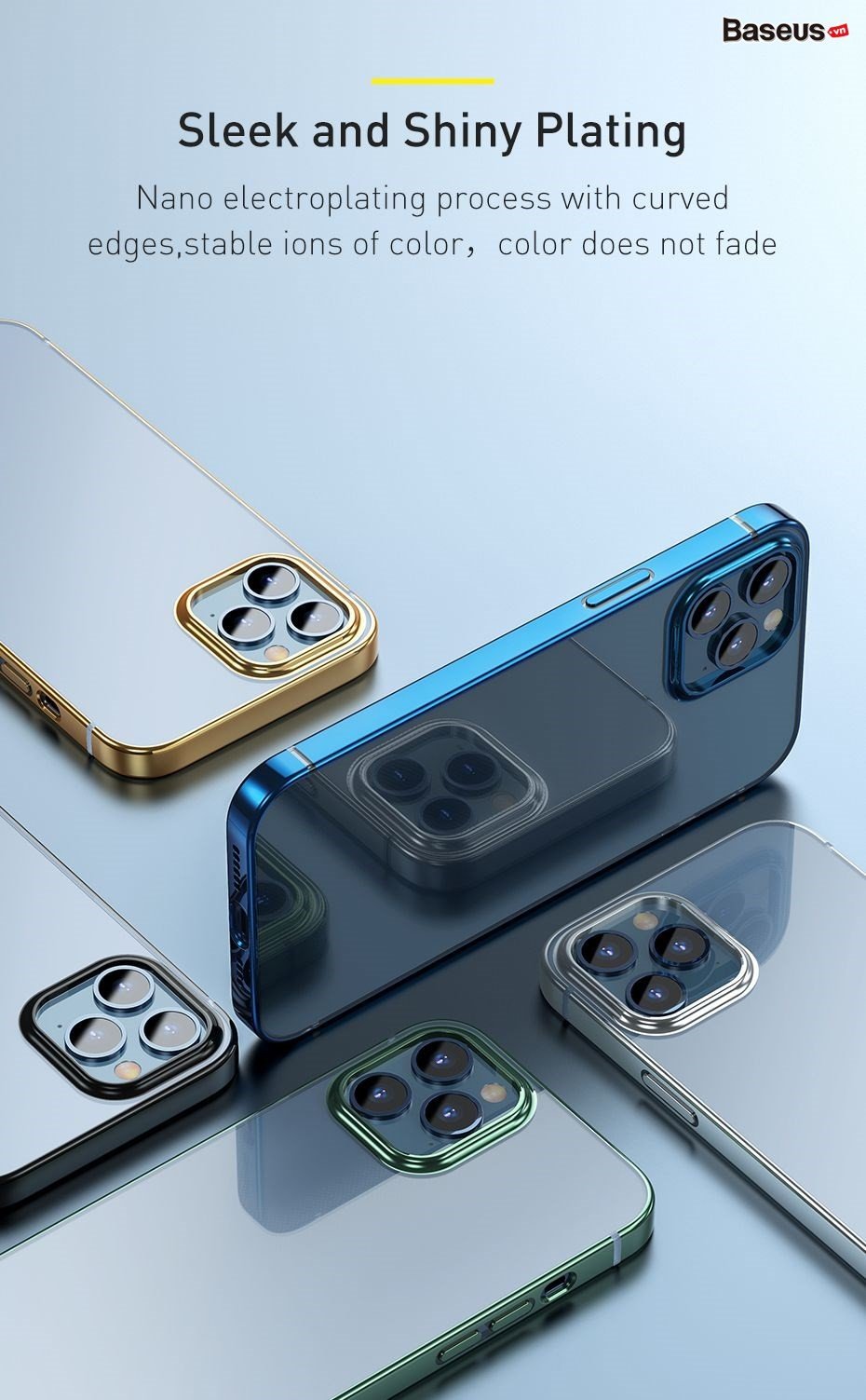Ốp lưng Silicone dẽo trong suốt viền si màu Baseus Shining Case cho iPhone 12 mini / iPhone 12 / iPhone 12 Pro / iPhone 12 Promax_Hàng Nhập Khẩu