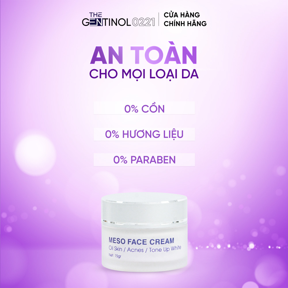 Kem meso tái tạo mô da The Gentinol 0221 hỗ trợ phục hồi, cải thiện độ dàn hồi và làm chậm tiến trình lão hóa da 15g
