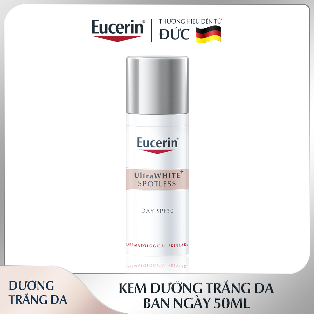 Eucerin Whitening UltraWHITE+ SPOTLESS SPF30 Day Fluid: Kem Dưỡng Trắng và Mờ Đốm Nâu Ban Ngày (50ml)