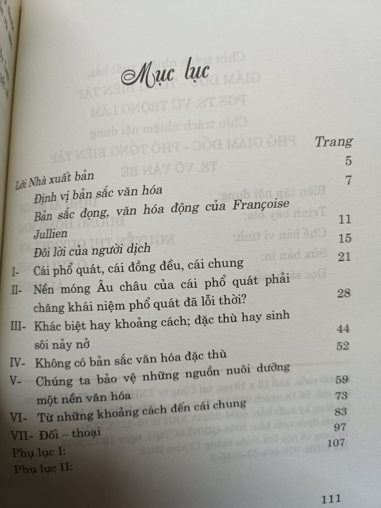 Không Có Bản Sắc Văn Hóa - François Jullien - Trương Quang Đệ dịch - (bìa mềm)
