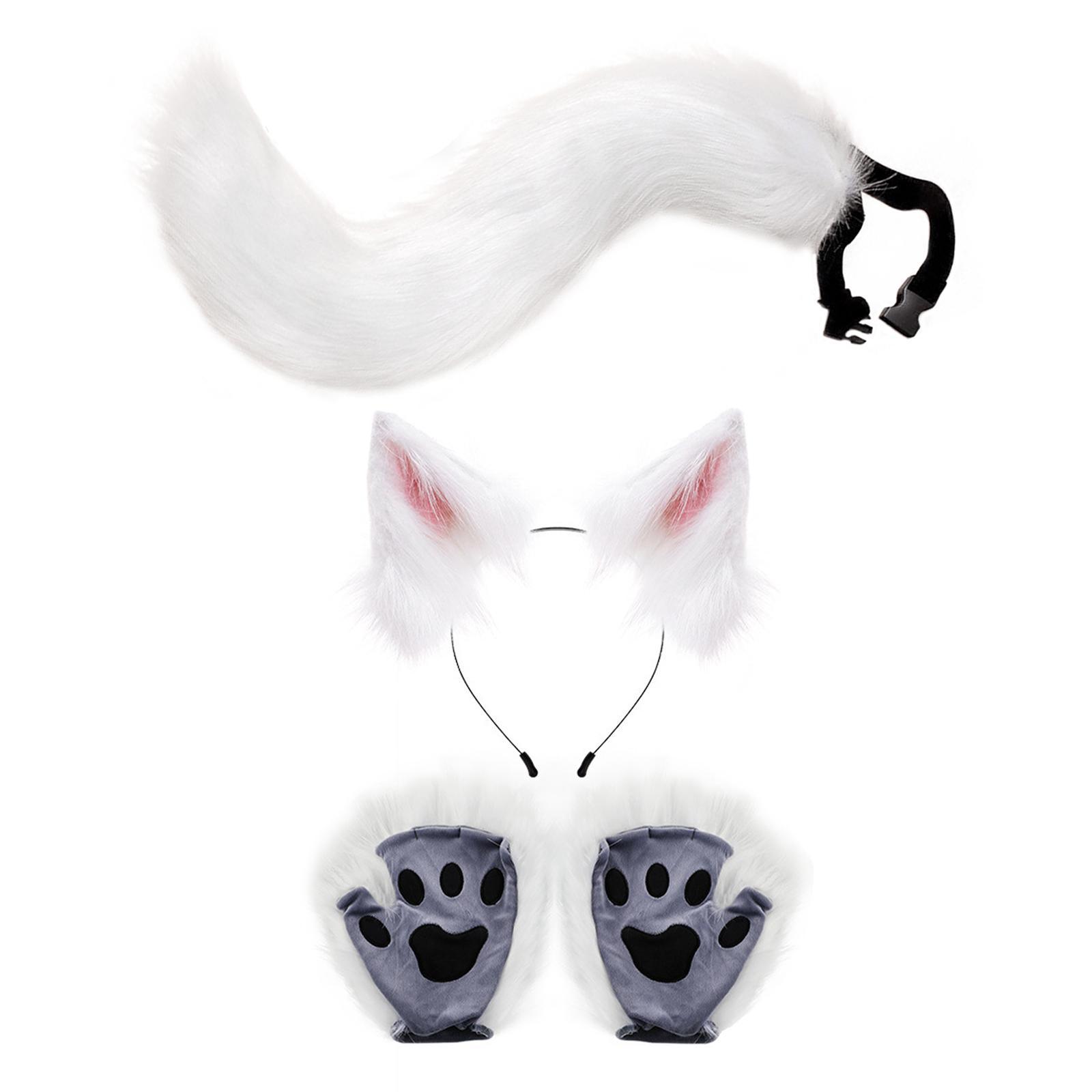 Cat Costume Animal Cosplay Kitten Plush Ears Furry Fancy Dress up