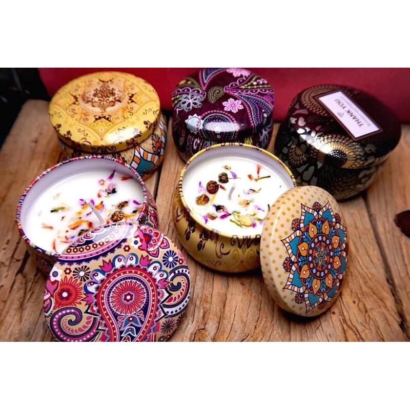 Nến Thơm Hoa Khô Chiết Xuất Tự Nhiên Hot 2021