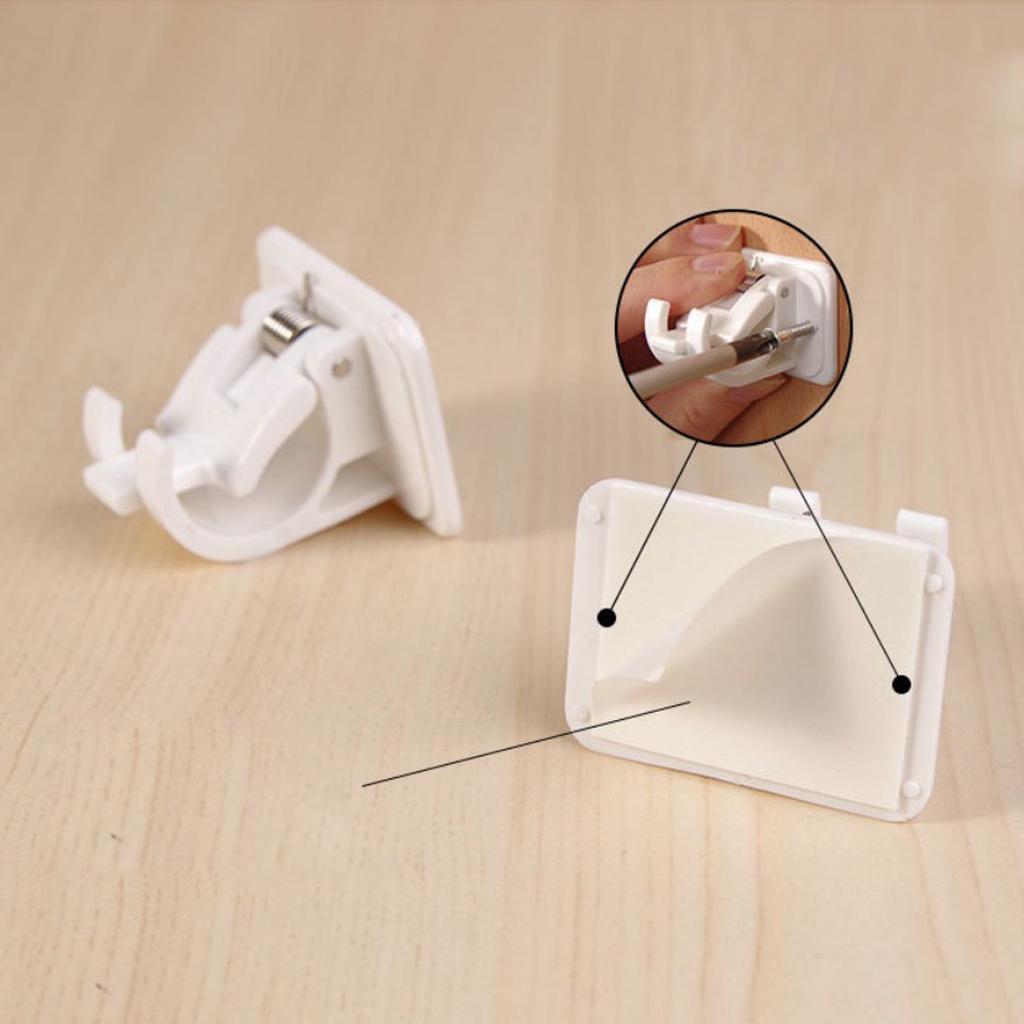 4/6/8/10xAdjustable Rod Bracket Holders wall Curtain Hanging Rod Clips