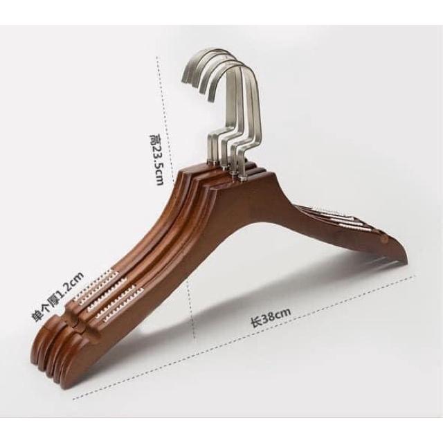 Combo 10 móc gỗ nam cổ bằng vai đệm, móc gỗ nam bằng đệm,có rãnh chống tuột,mắc treo quần áo nam bằng gỗ có đệm
