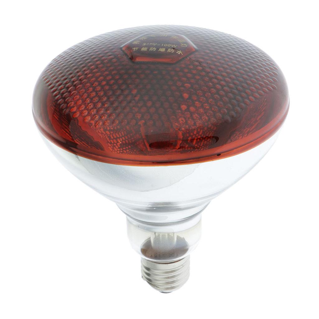 2xWaterproof E27 Heat Light Bulb Breeding Lamp Infrared Heater Bulbs 100W